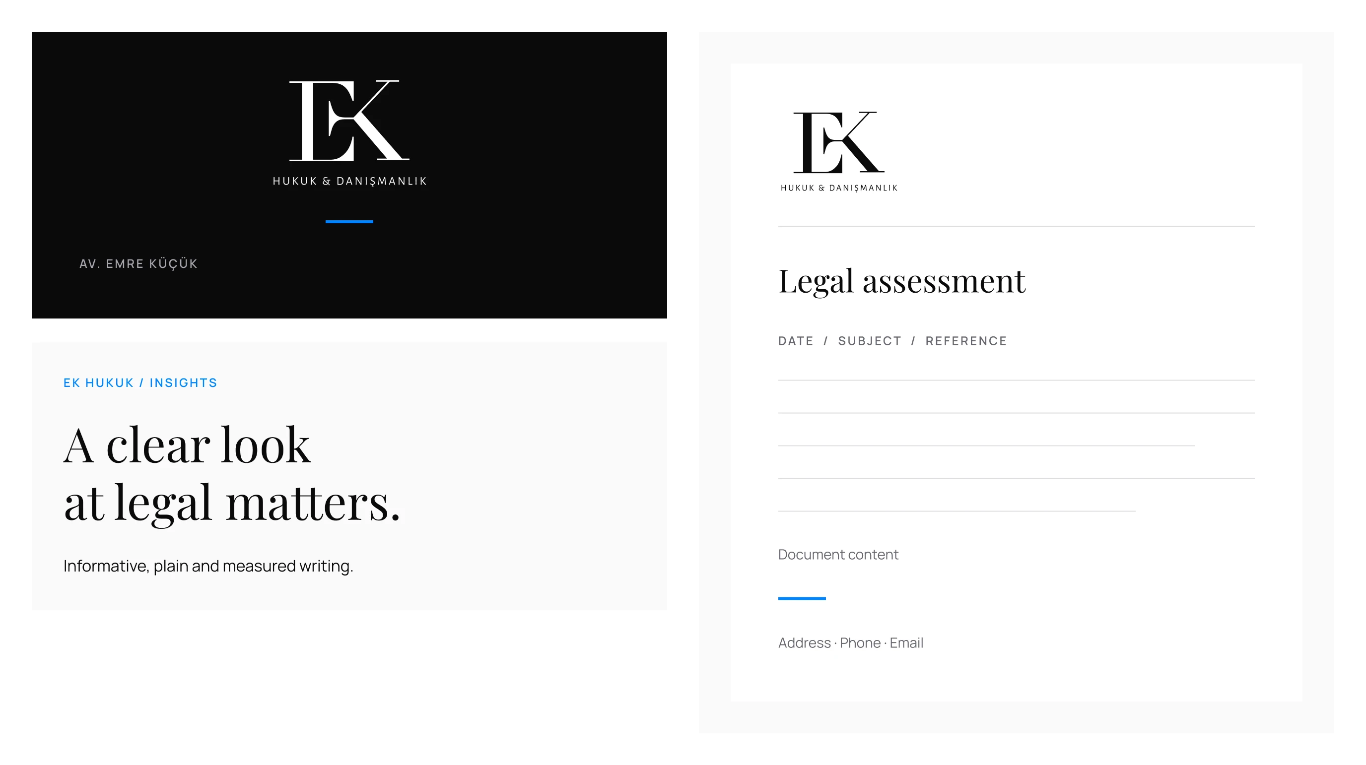 Business card, editorial page and letterhead
