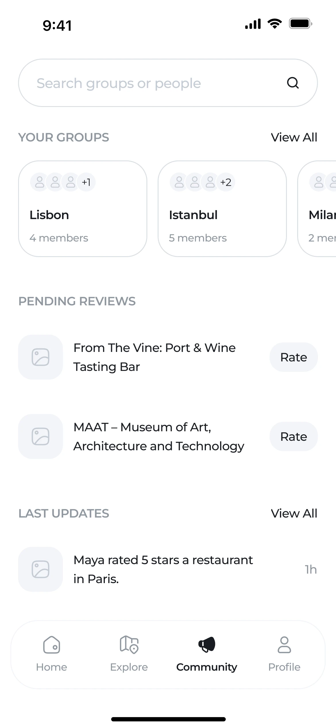Around the app: Community