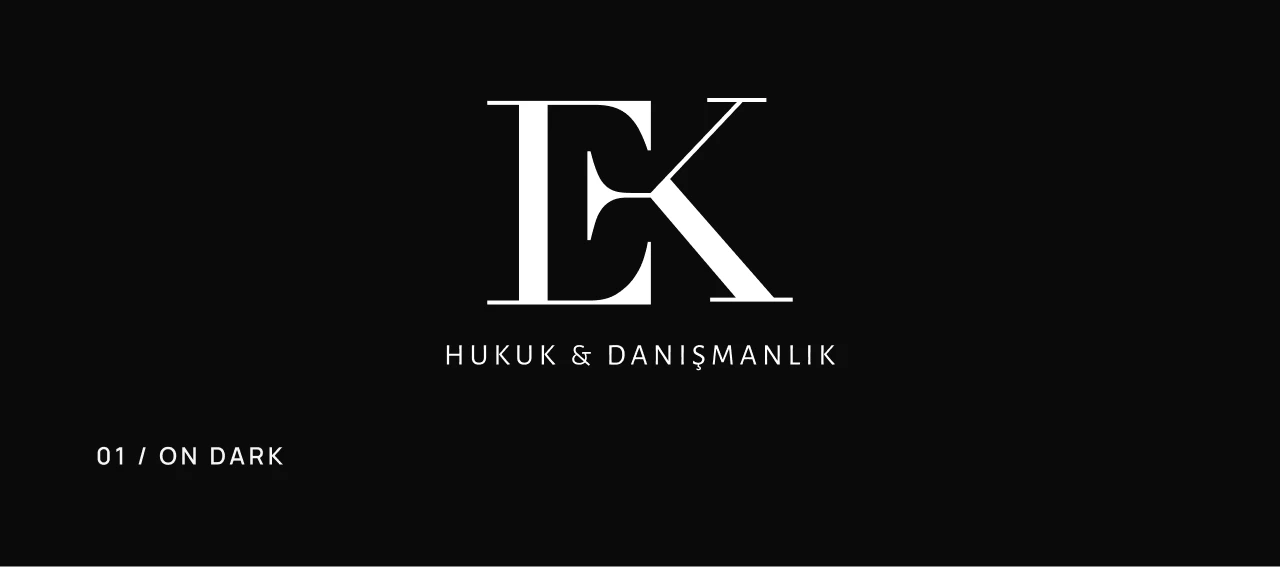 EK monogram and wordmark on dark