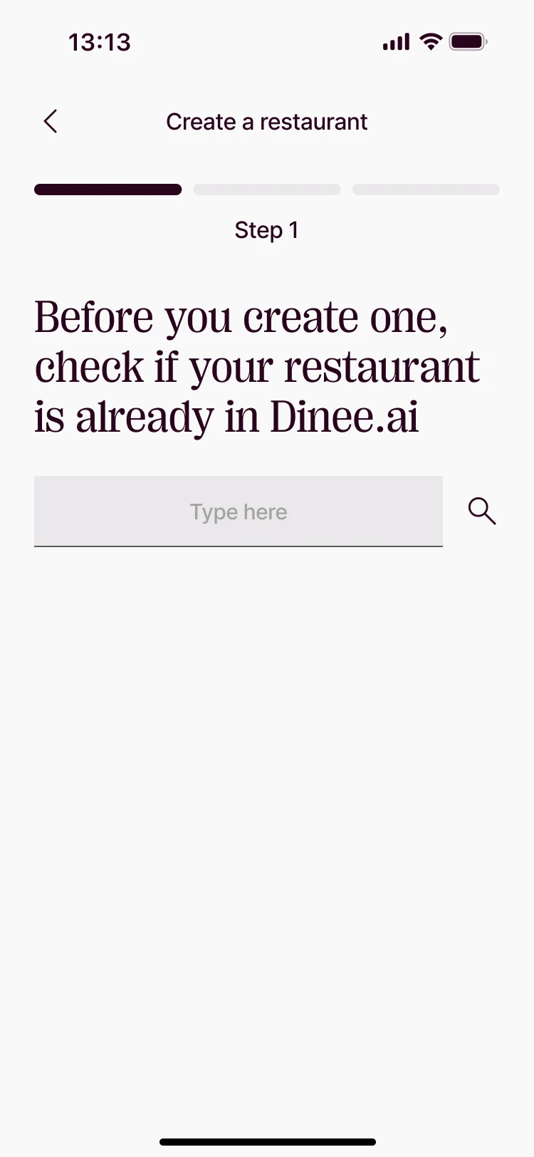 Create · for owners: Create a restaurant