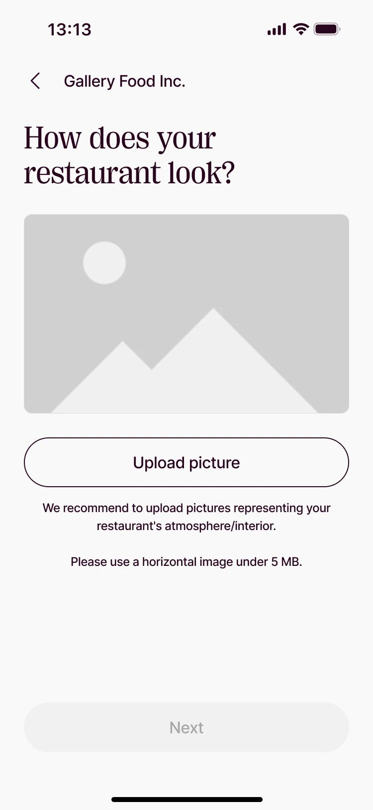 Create · for owners: One question per screen