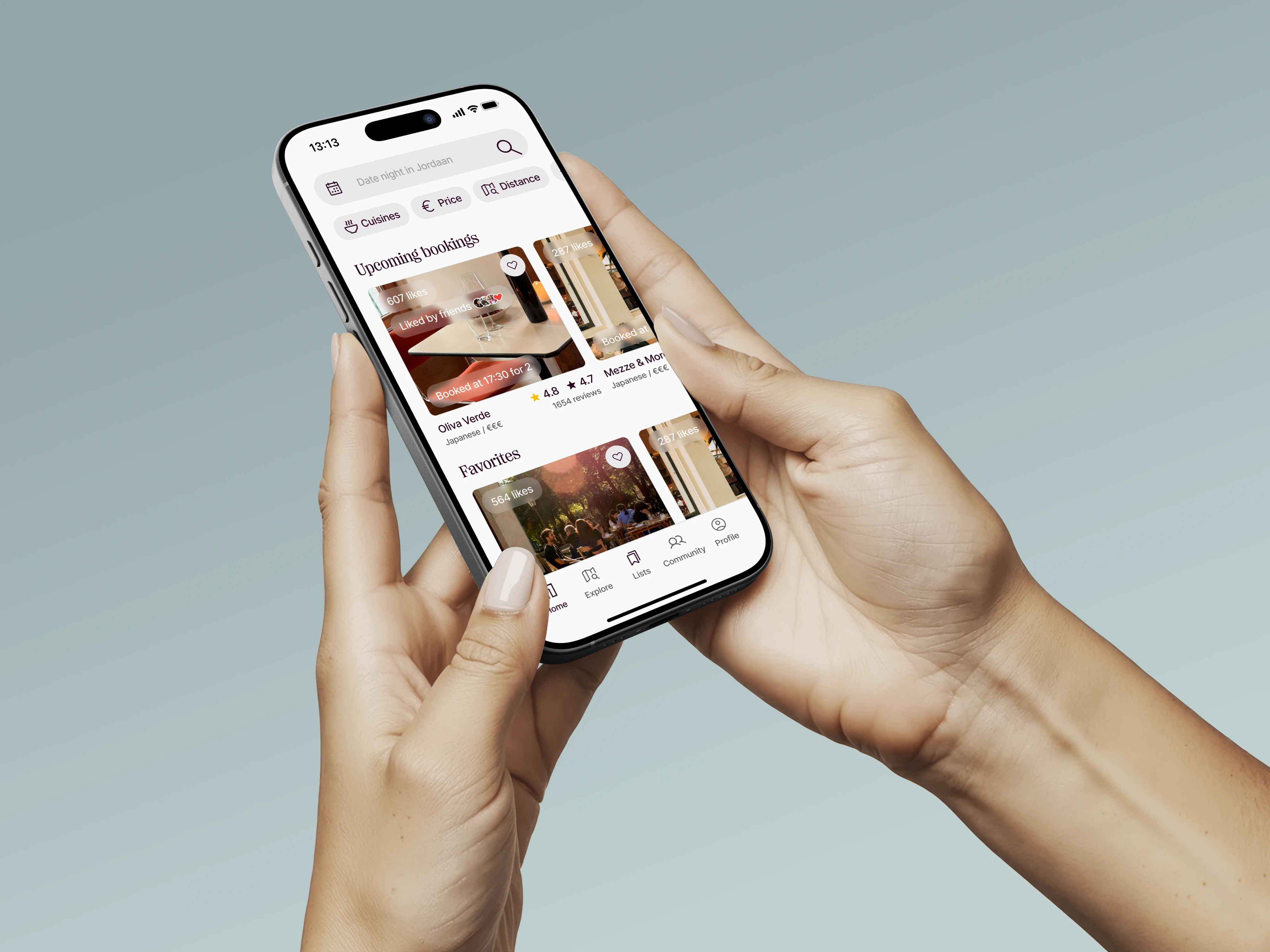 Dinee app on a phone