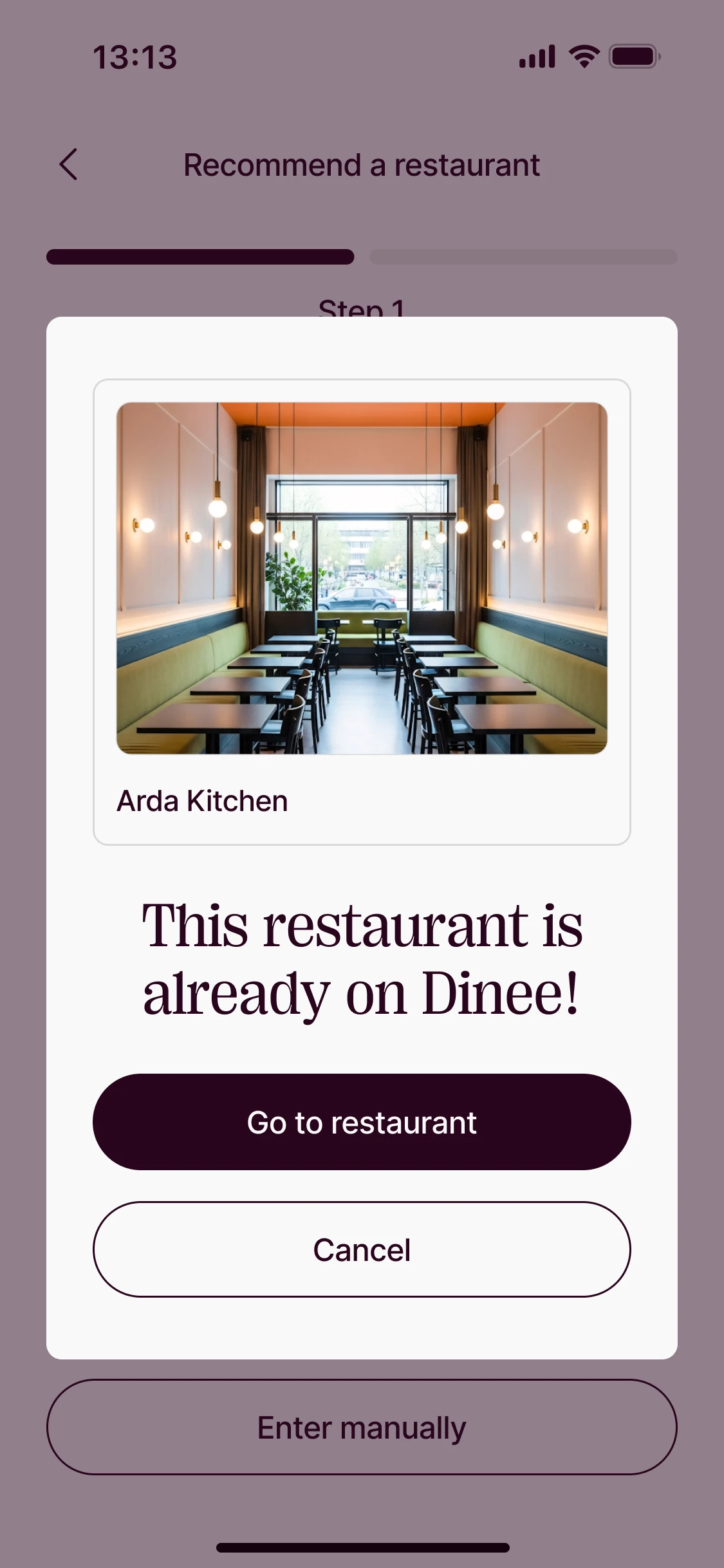 Recommend · for guests: Go to restaurant