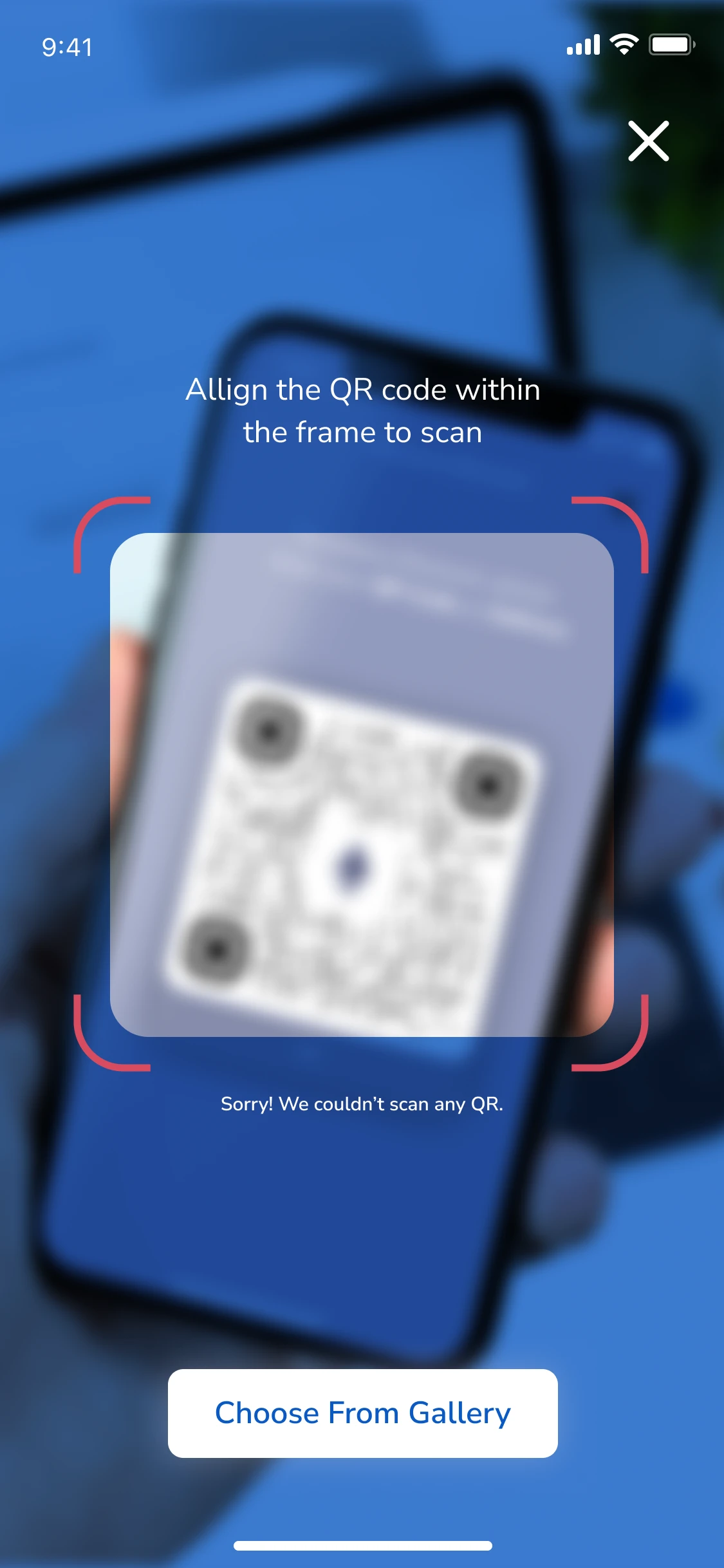 Receive & QR: QR not recognised
