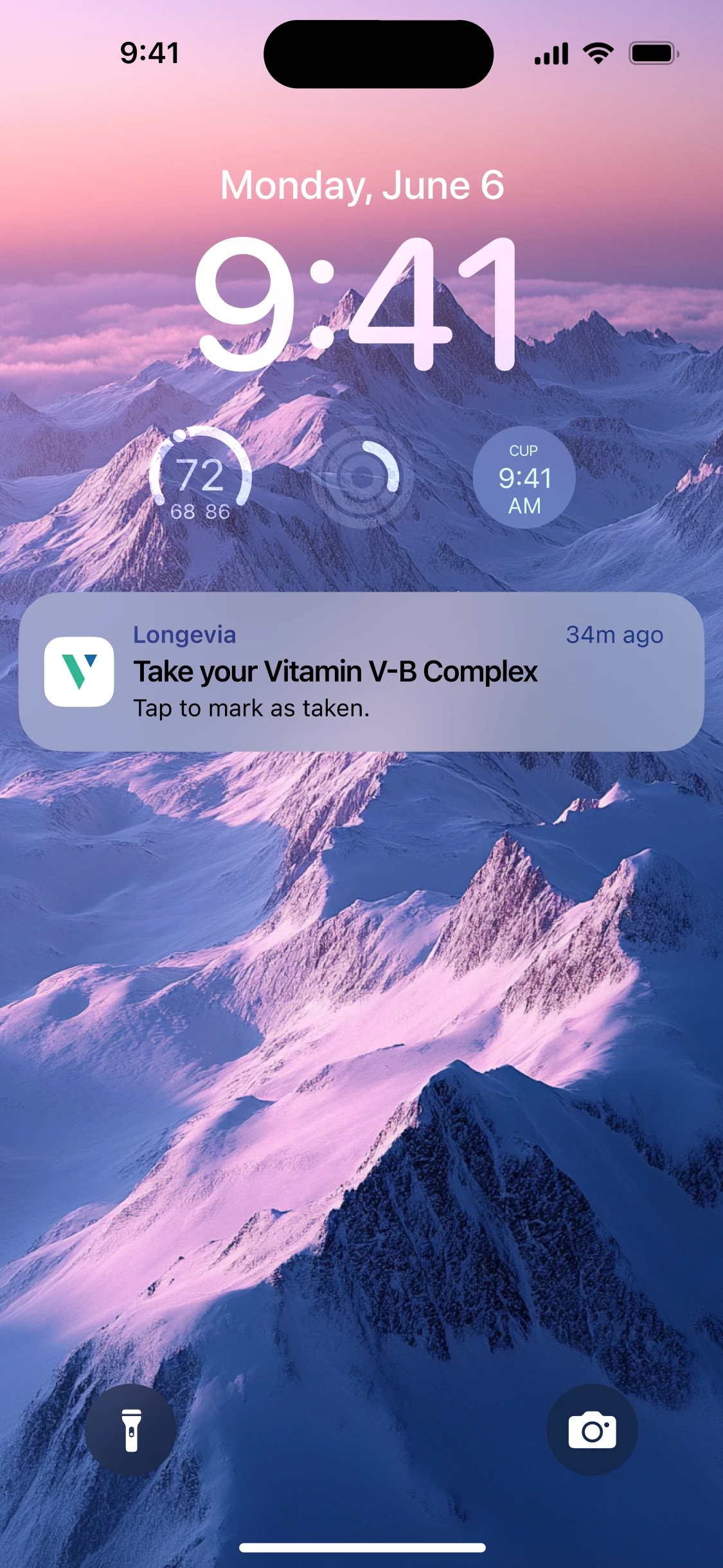 Intake & reminders: Lock-screen reminder