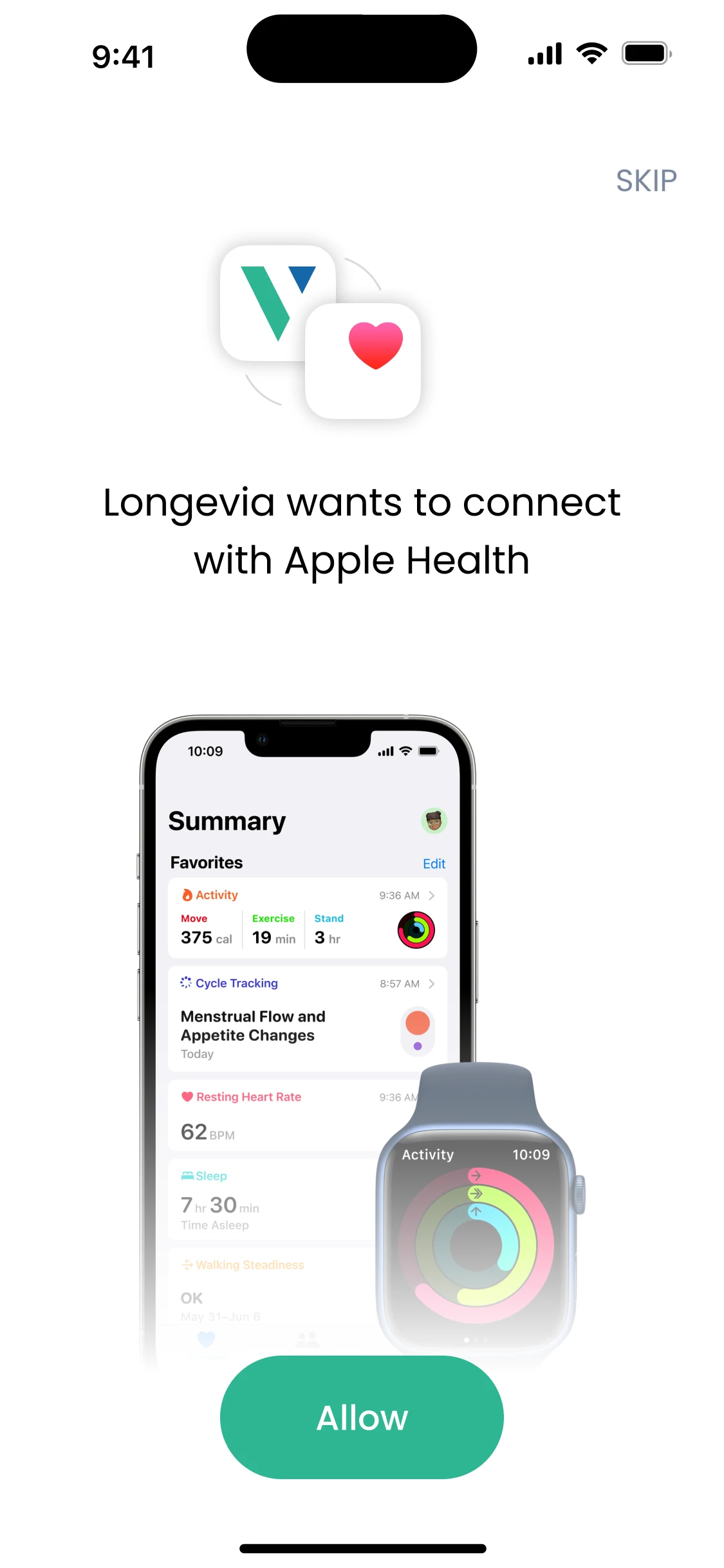 Getting started: Connect Apple Health