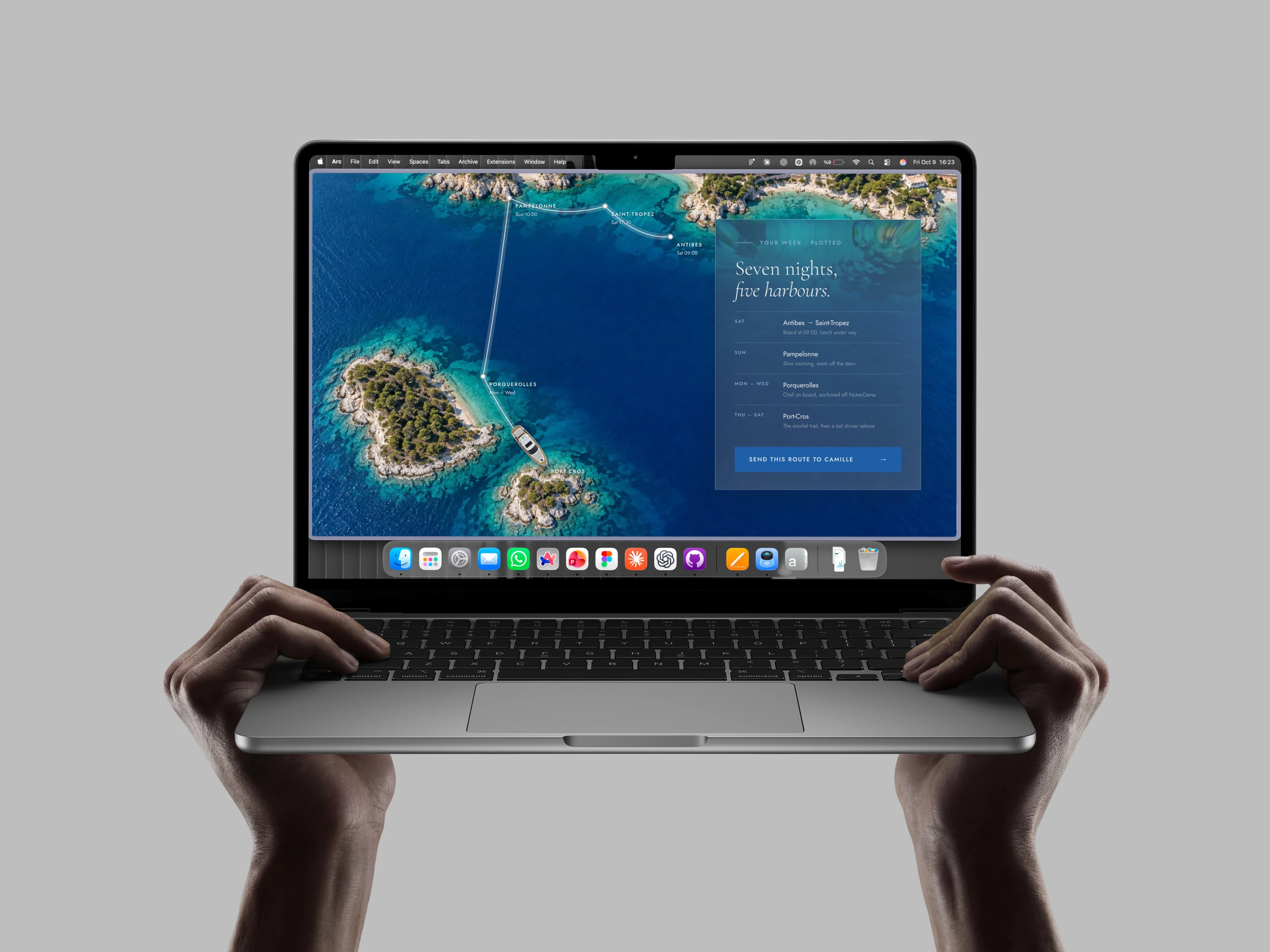 Azuren landing page on a laptop