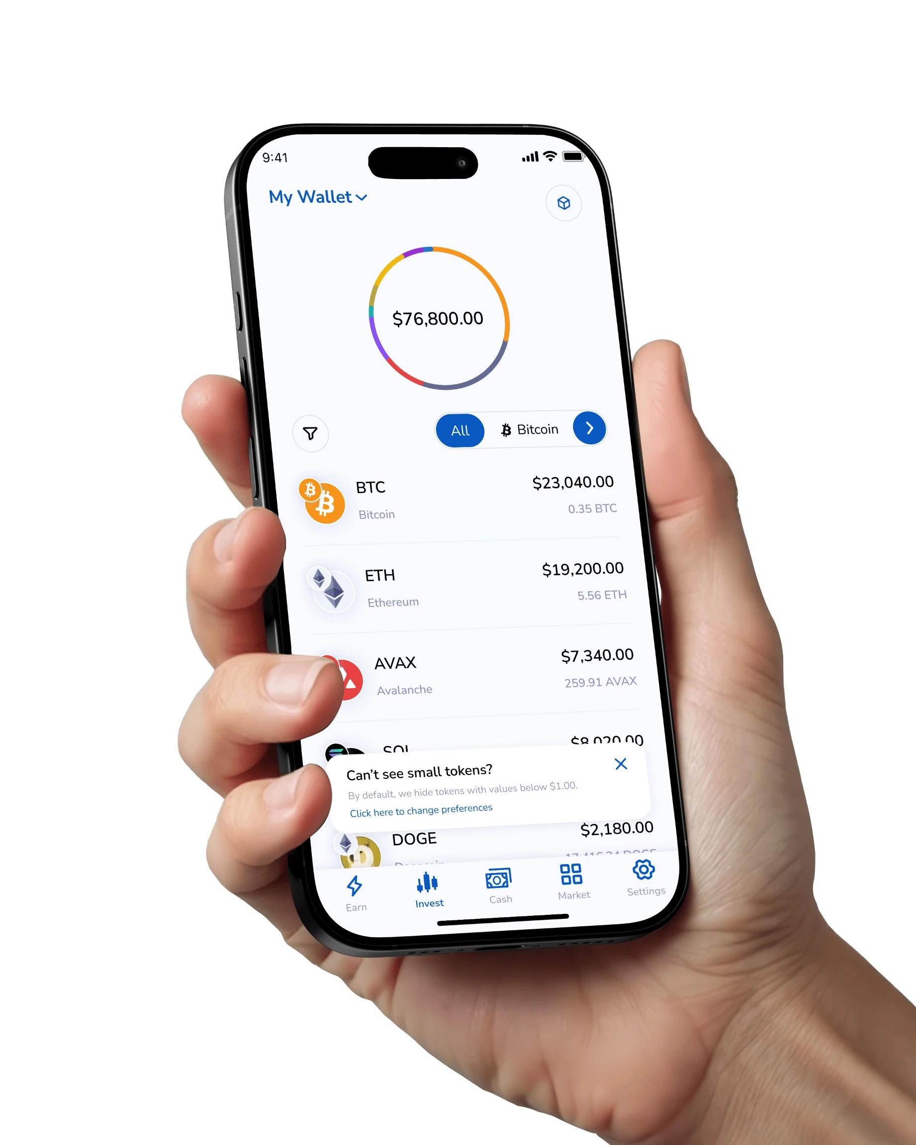 Elefant wallet app on a phone